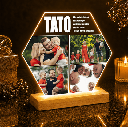 Mój wyjątkowy tata 4 zdjęcia - Druk na szkle, spersonalizowany prezent dla taty - idamell.com