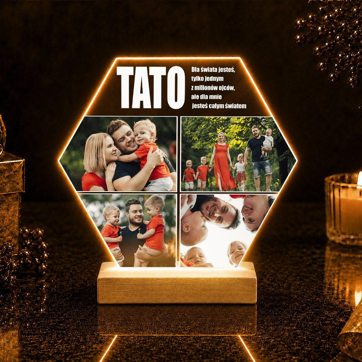 Mój wyjątkowy tata 4 zdjęcia - Druk na szkle, spersonalizowany prezent dla taty - idamell.com