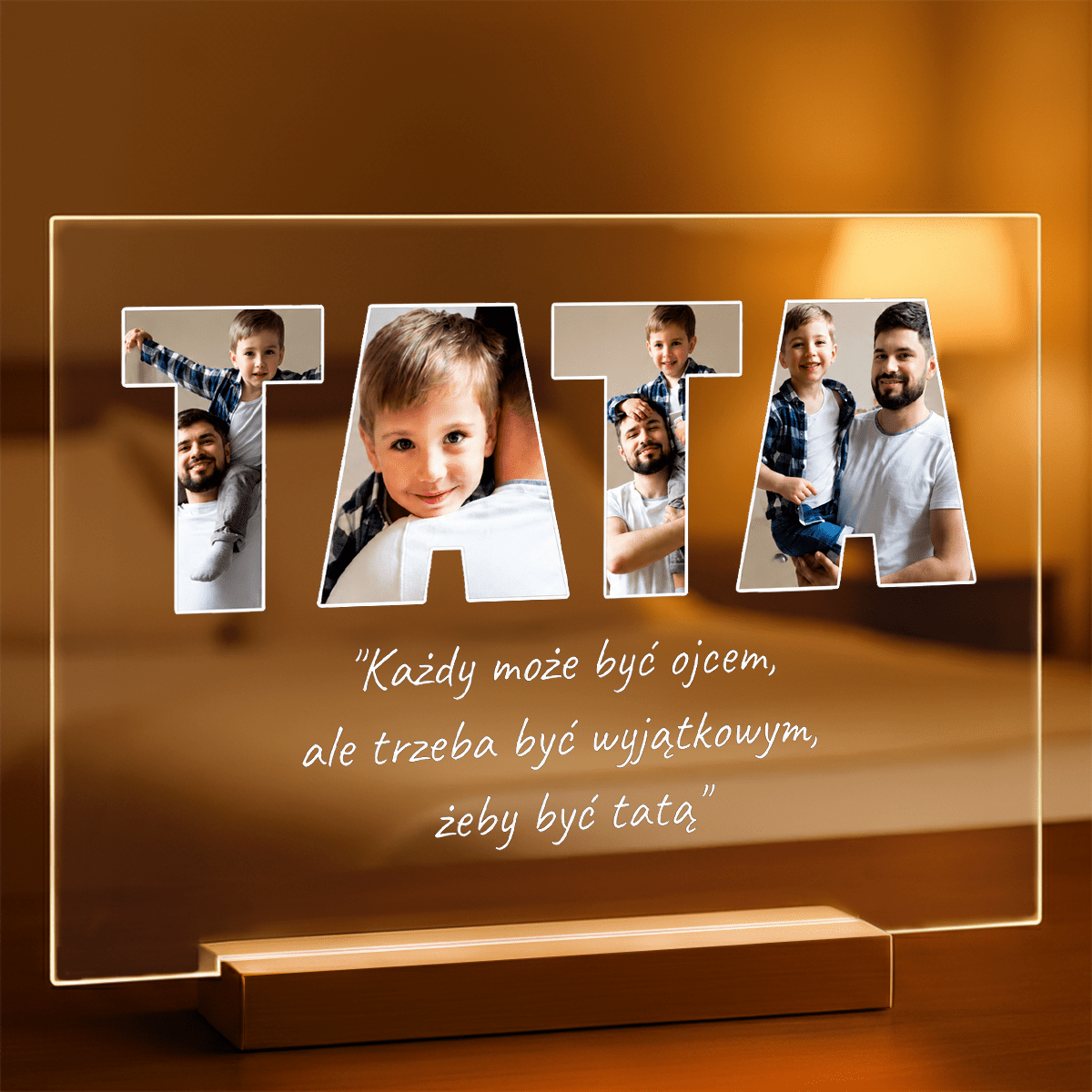 Mój wyjątkowy tata - Druk na szkle, spersonalizowany prezent dla taty - idamell.com