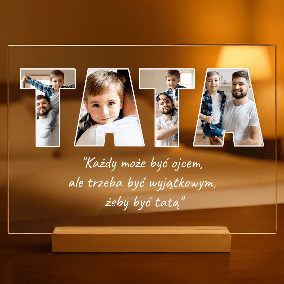 Mój wyjątkowy tata - Druk na szkle, spersonalizowany prezent dla taty - idamell.com