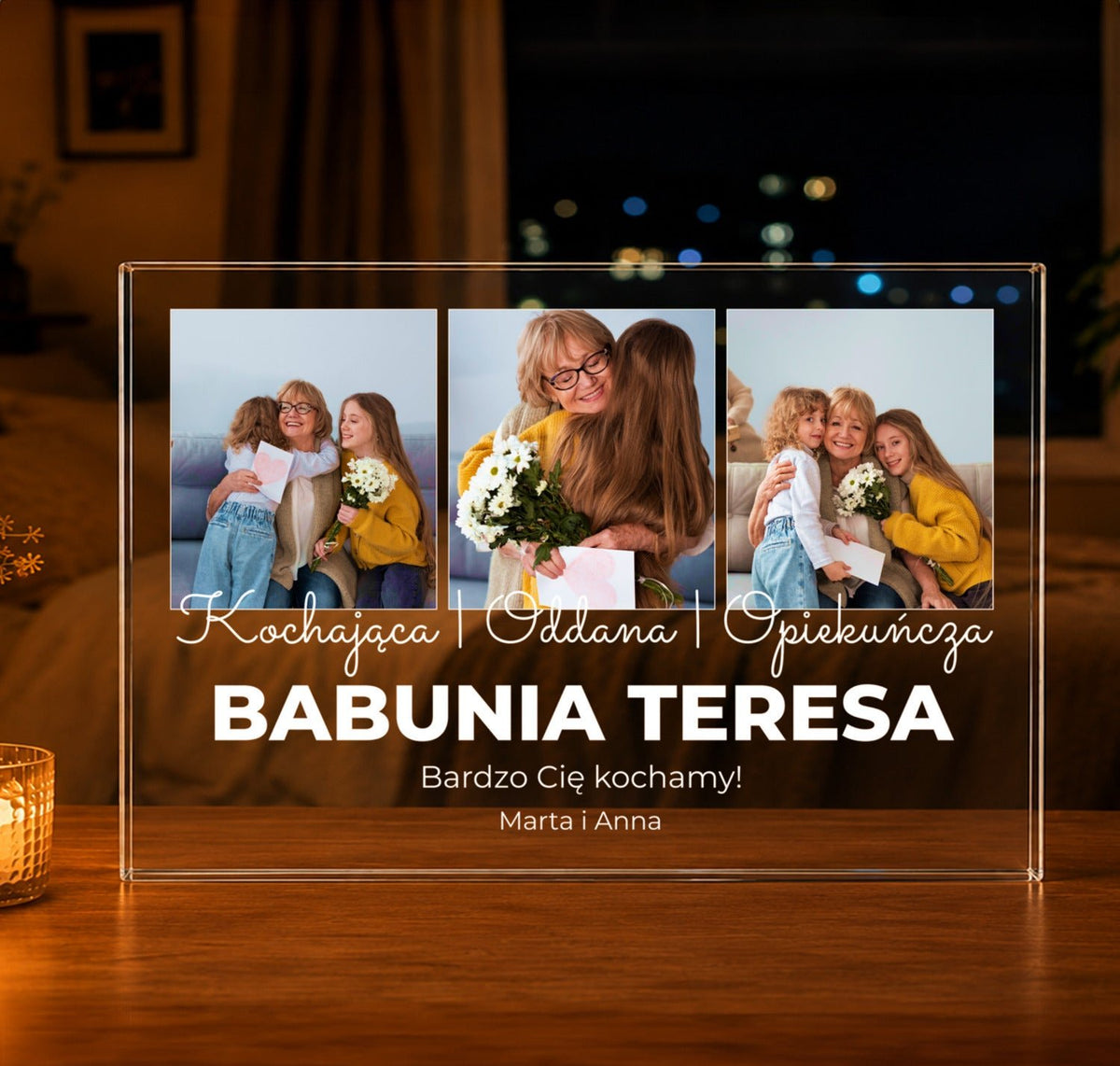 Moja babunia - Druk na szkle, spersonalizowany prezent dla babci - idamell.com