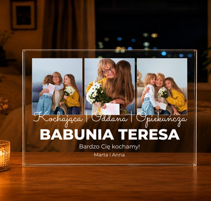 Moja babunia - Druk na szkle, spersonalizowany prezent dla babci - idamell.com