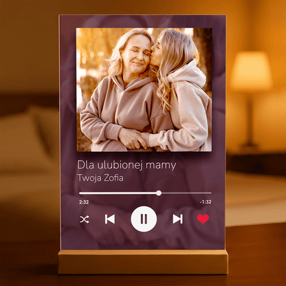 Moja mama Spotify - Druk na szkle, spersonalizowany prezent dla mamy - idamell.com