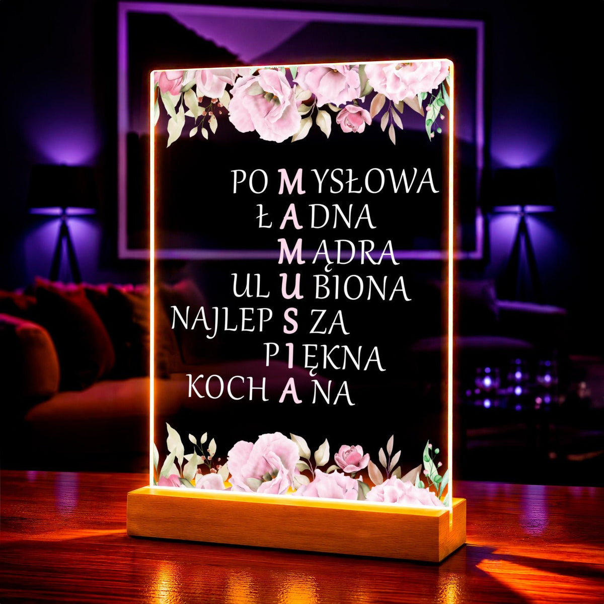 Moja mamusia - Druk na szkle, spersonalizowany prezent dla mamy - idamell.com