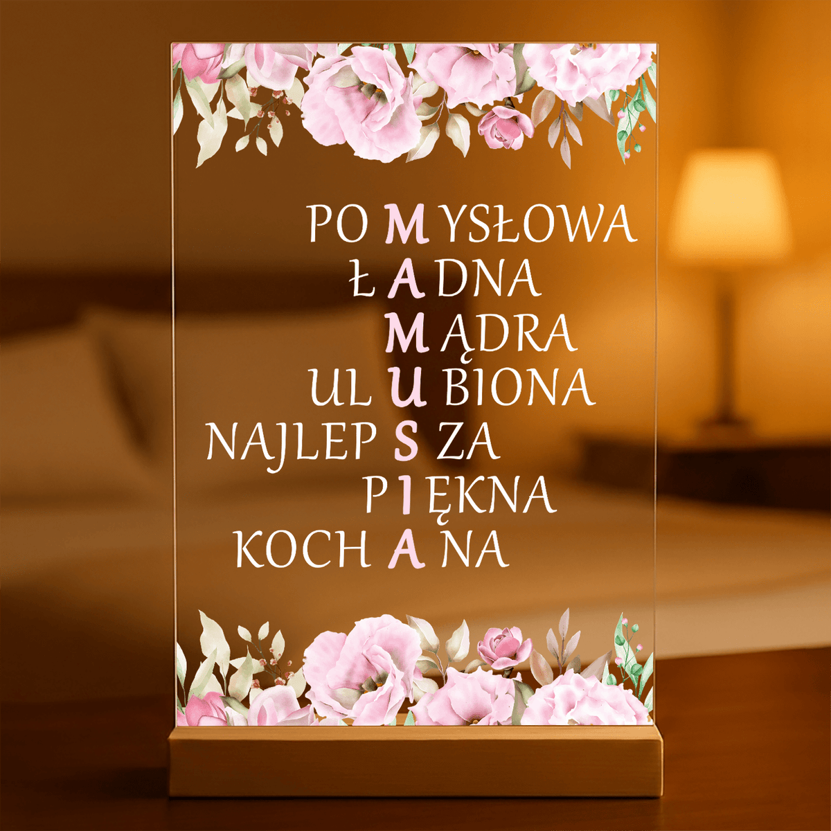 Moja mamusia - Druk na szkle, spersonalizowany prezent dla mamy - idamell.com