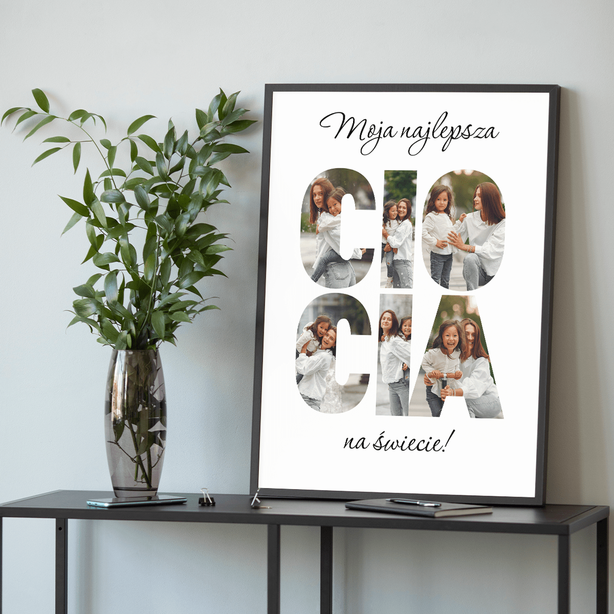 Moja najlepsza ciocia na świecie - plakat, spersonalizowany prezent dla cioci - idamell.com