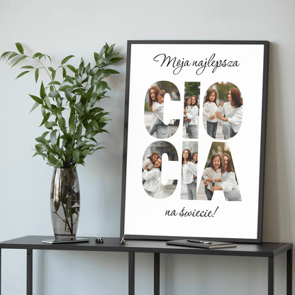 Moja najlepsza ciocia na świecie - plakat, spersonalizowany prezent dla cioci - idamell.com