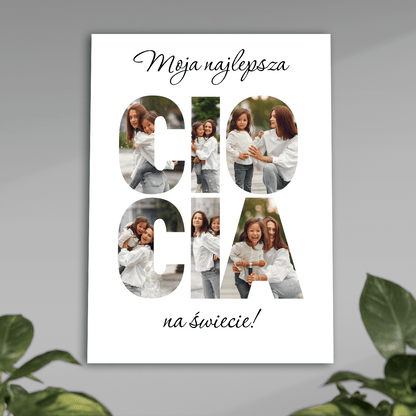 Moja najlepsza ciocia na świecie - plakat, spersonalizowany prezent dla cioci - idamell.com