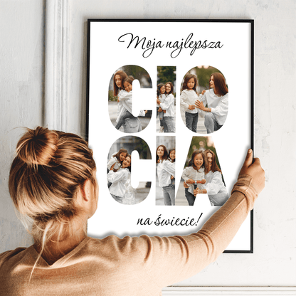 Moja najlepsza ciocia na świecie - plakat, spersonalizowany prezent dla cioci - idamell.com