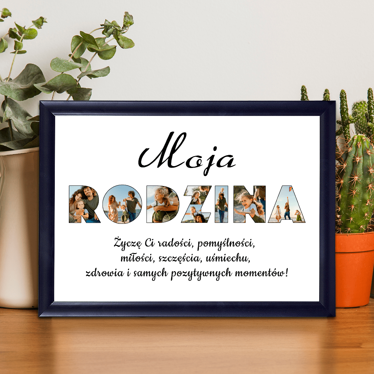 Moja rodzina fotonapis - Druk na szkle, spersonalizowany prezent dla rodziny - idamell.com