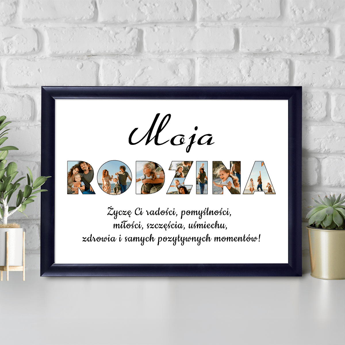 Moja rodzina fotonapis - Druk na szkle, spersonalizowany prezent dla rodziny - idamell.com
