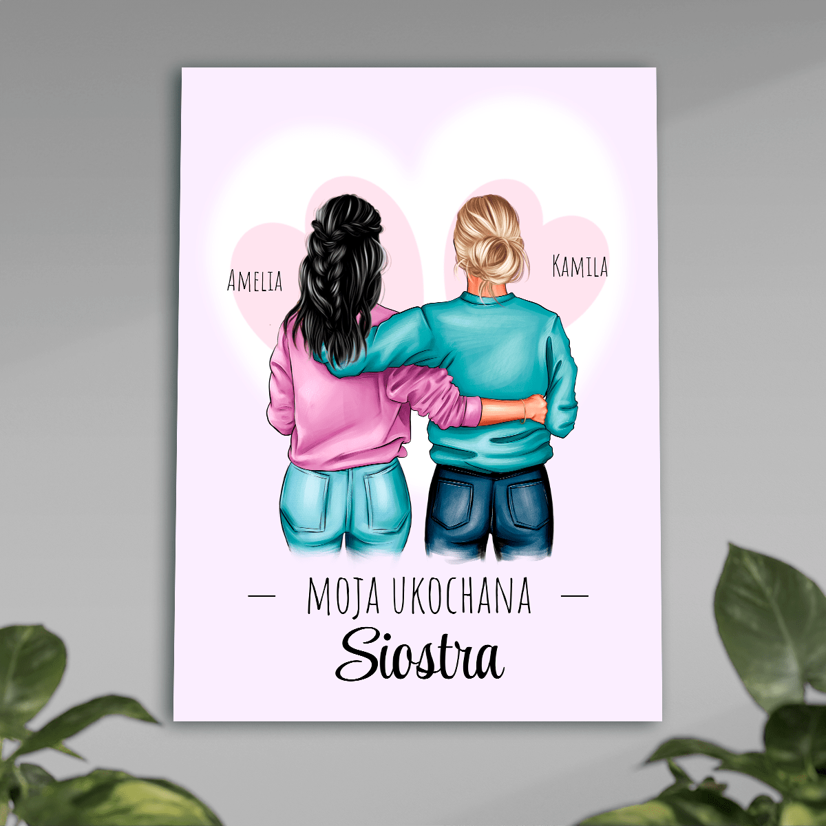 Moja ukochana siostra - plakat, spersonalizowany prezent dla siostry - idamell.com