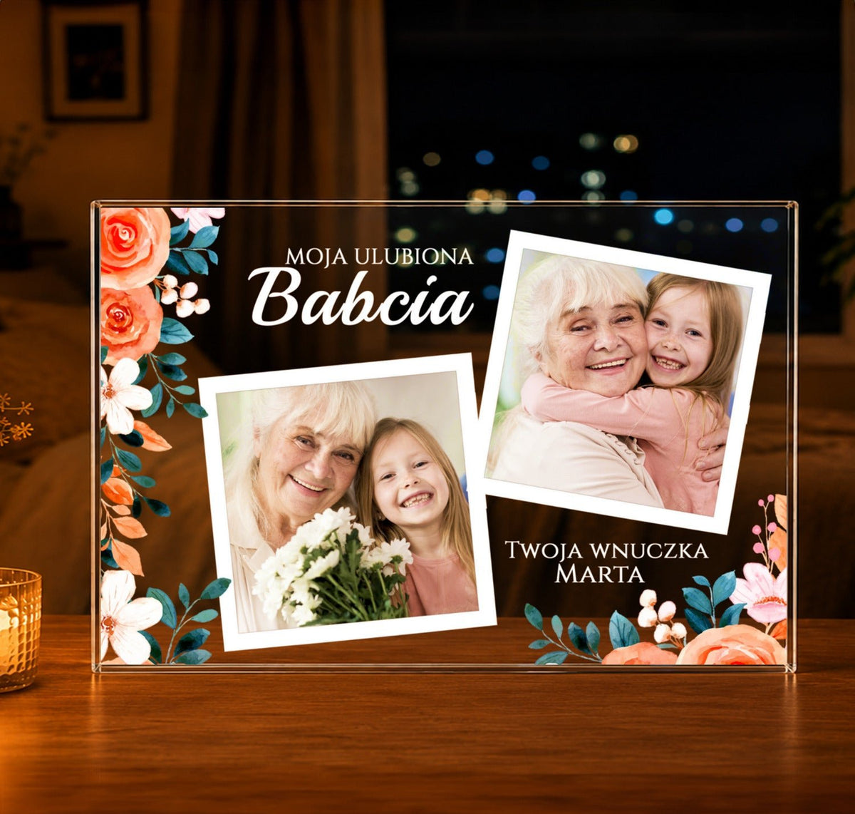 Moja ulubiona babcia - Druk na szkle, spersonalizowany prezent dla babci - idamell.com