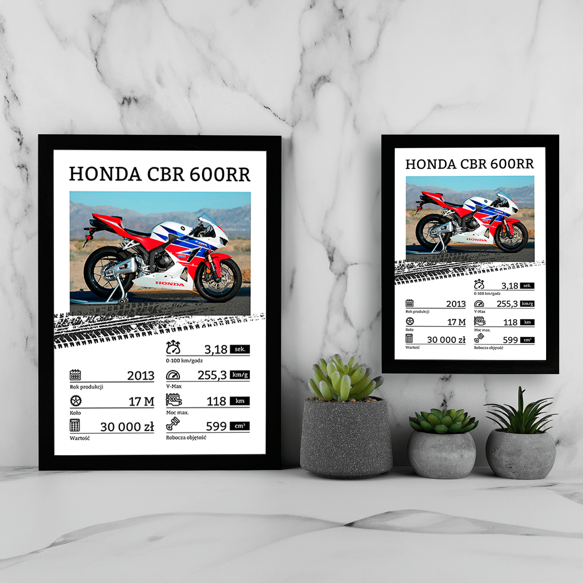 Motocykl - Druk na szkle, spersonalizowany prezent dla motocyklisty - idamell.com