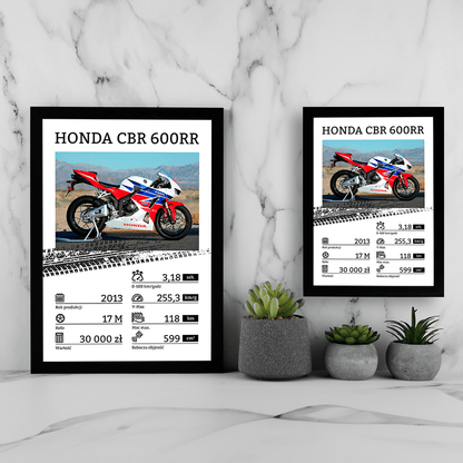 Motocykl - Druk na szkle, spersonalizowany prezent dla motocyklisty - idamell.com