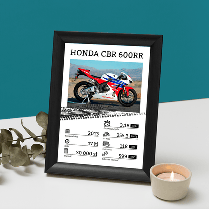 Motocykl - Druk na szkle, spersonalizowany prezent dla motocyklisty - idamell.com
