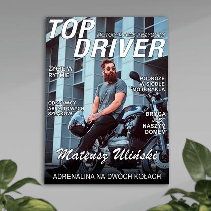 Motocyklista - plakat, spersonalizowany prezent dla niego - idamell.com