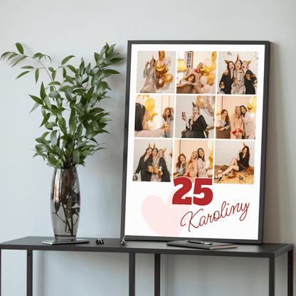 Na 25 urodziny - plakat, spersonalizowany prezent dla niej - idamell.com