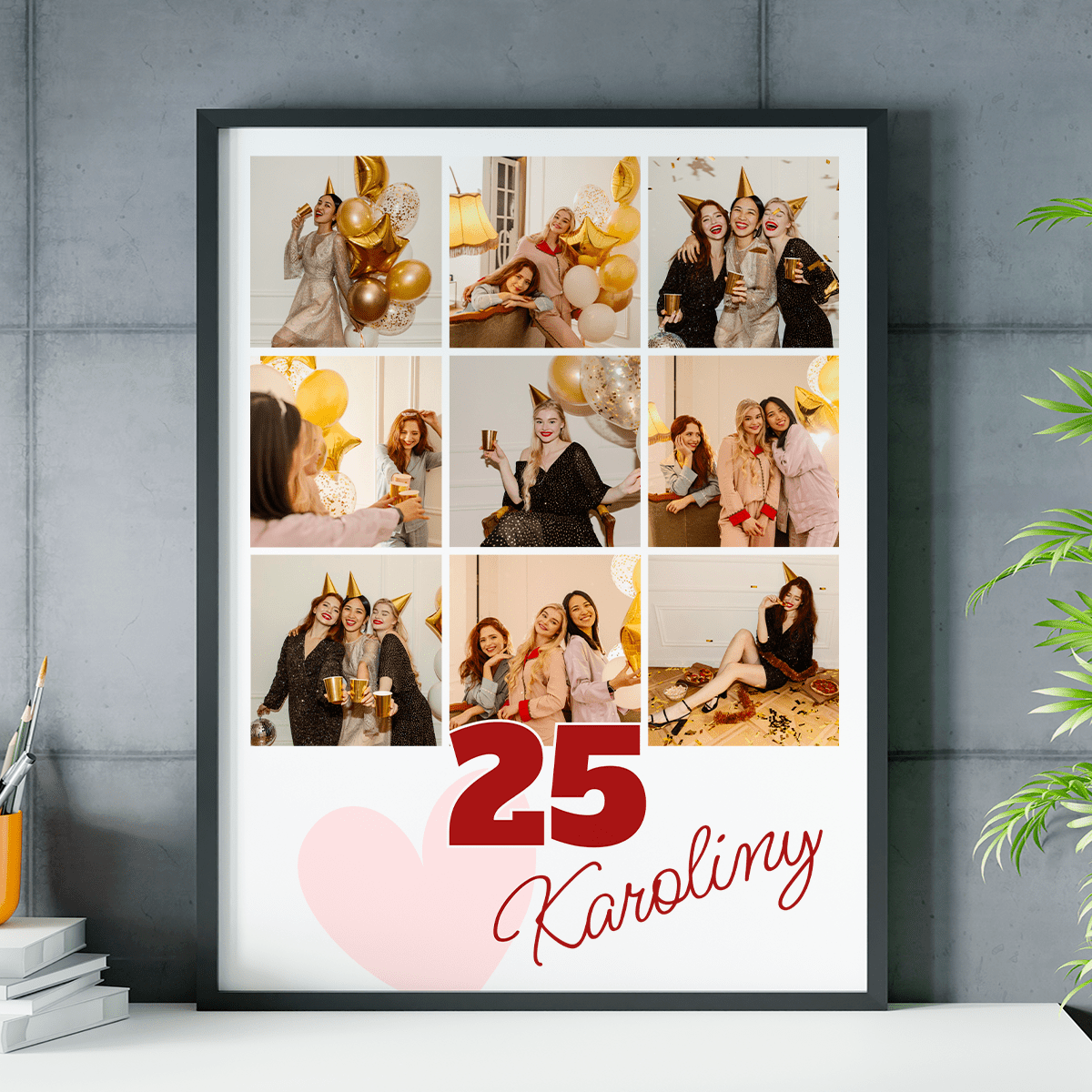 Na 25 urodziny - plakat, spersonalizowany prezent dla niej - idamell.com