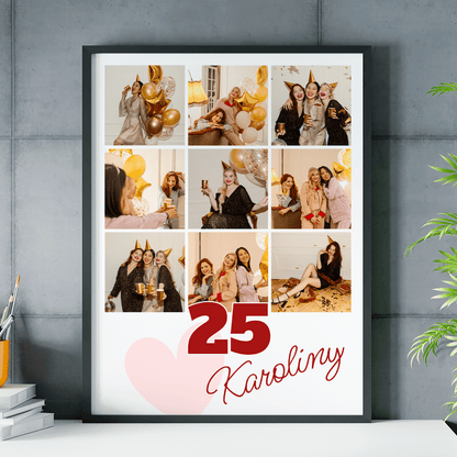 Na 25 urodziny - plakat, spersonalizowany prezent dla niej - idamell.com