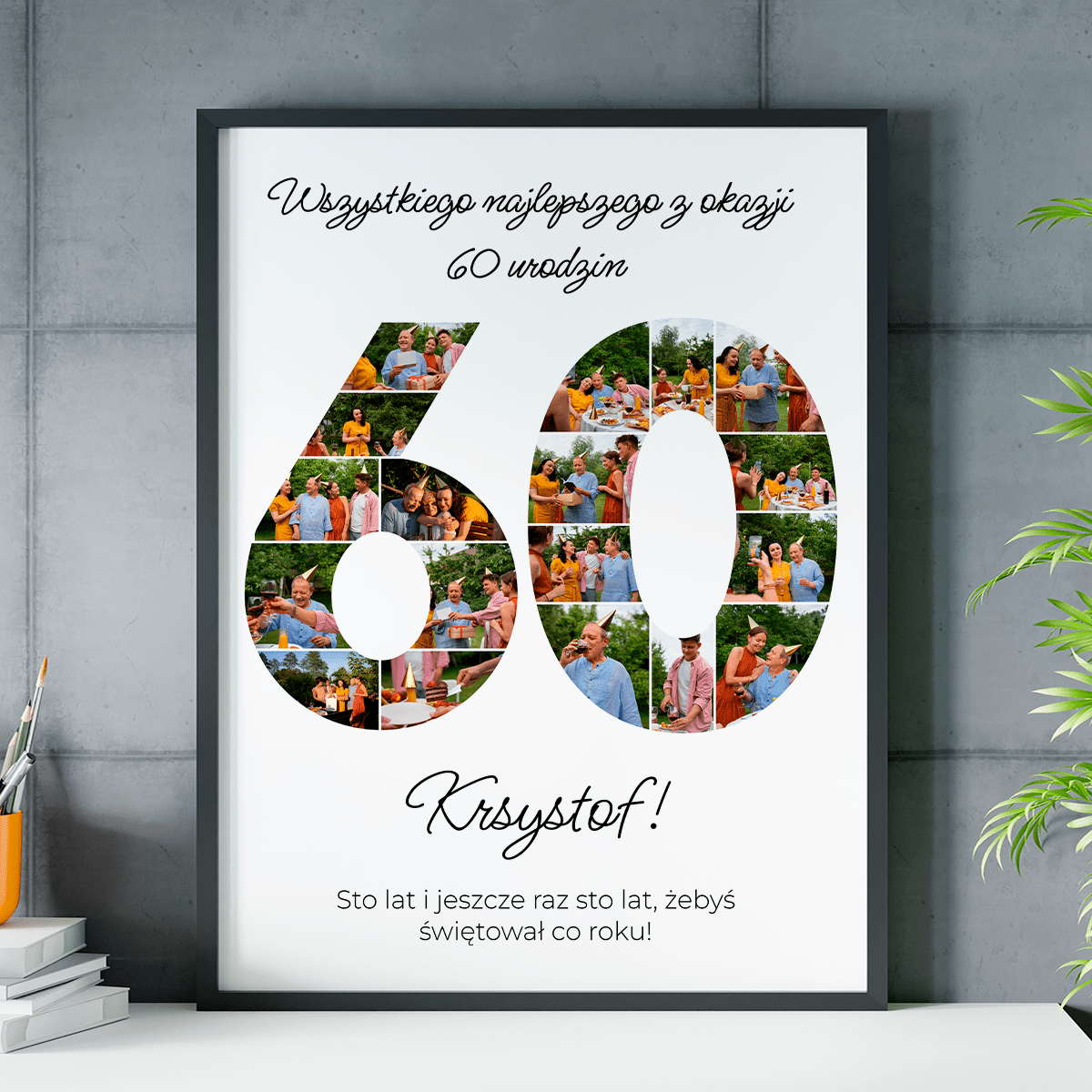 Na 60 urodziny - plakat, spersonalizowany prezent dla mężczyzny - idamell.com