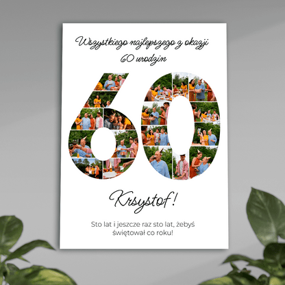 Na 60 urodziny - plakat, spersonalizowany prezent dla mężczyzny - idamell.com