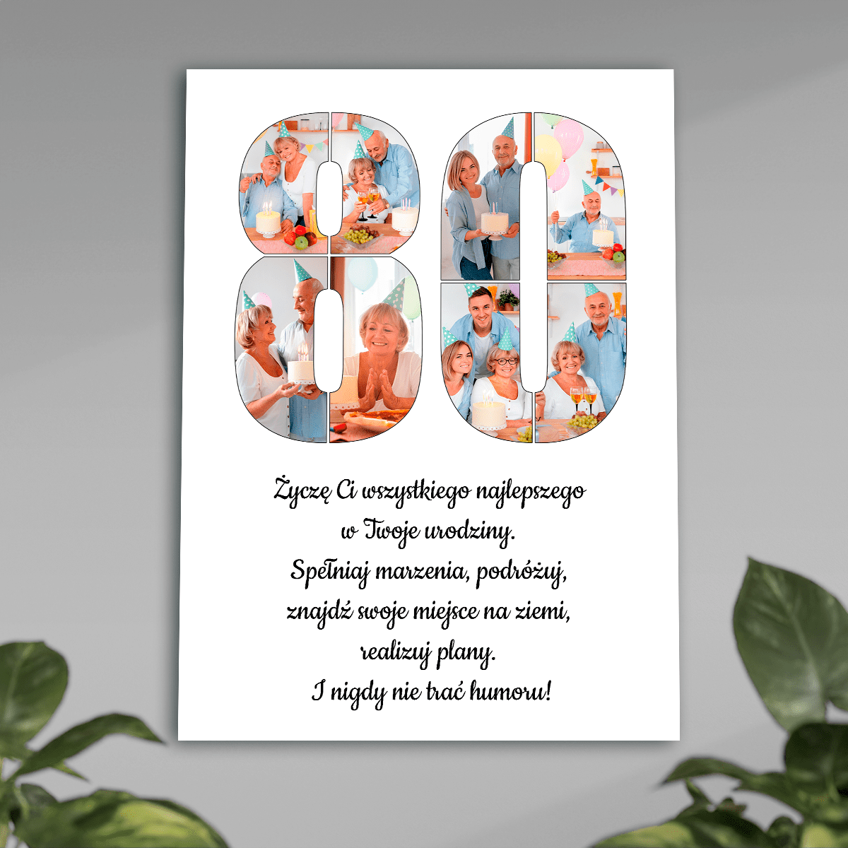 Na 80. urodziny - plakat, spersonalizowany prezent dla niej - idamell.com