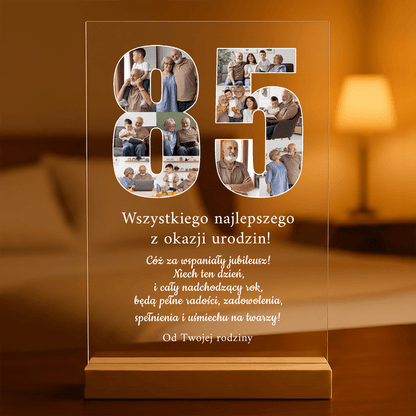 Na 85. urodziny - Druk na szkle, spersonalizowany prezent dla dziadka - idamell.com