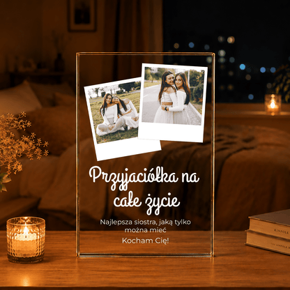 Na całe życie - Druk na szkle, spersonalizowany prezent dla siostry - idamell.com
