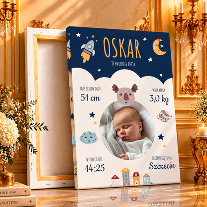 Kolaż ze zdjęć na płótnie Na powitanie dziecka — prezent dla dziecka