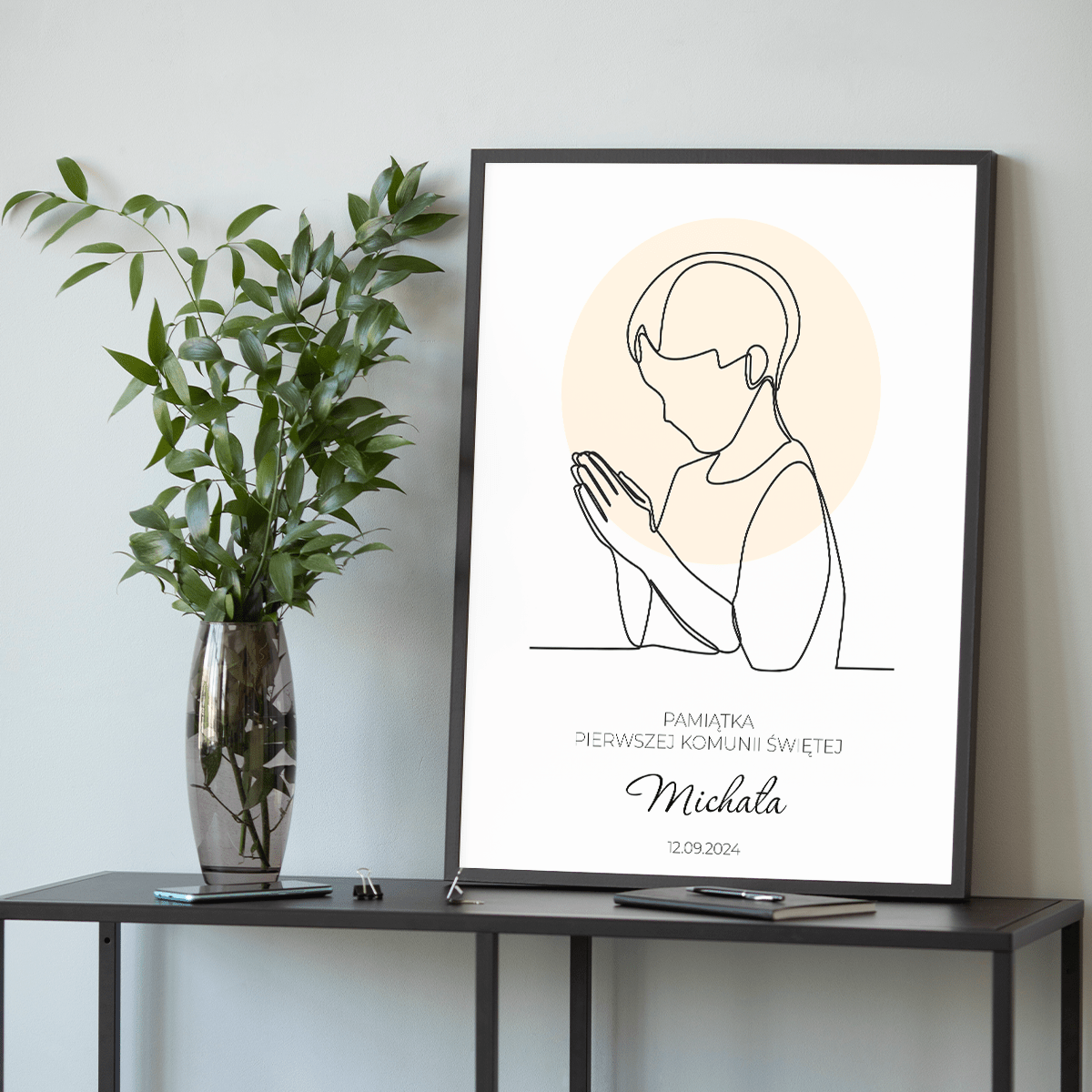 Na Pierwszą Komunię Świętą - plakat, spersonalizowany prezent dla dziecka - idamell.com