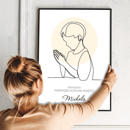 Na Pierwszą Komunię Świętą - plakat, spersonalizowany prezent dla dziecka - idamell.com