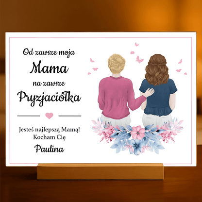 Na zawsze przyjaciółka - Druk na szkle, spersonalizowany prezent dla mamy - idamell.com
