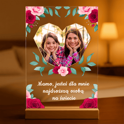 Najdroższa osoba na świecie - Druk na szkle, spersonalizowany prezent dla mamy - idamell.com
