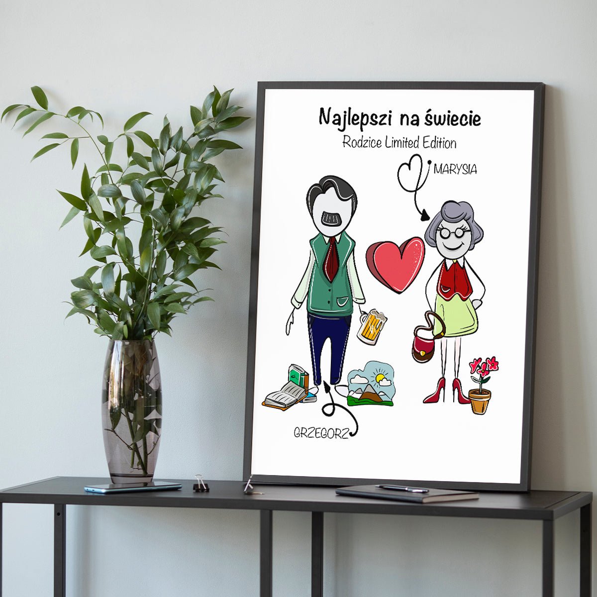 Najlepsi na świecie - plakat, spersonalizowany prezent dla rodziców - idamell.com