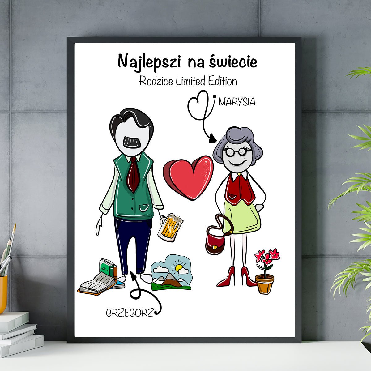 Najlepsi na świecie - plakat, spersonalizowany prezent dla rodziców - idamell.com
