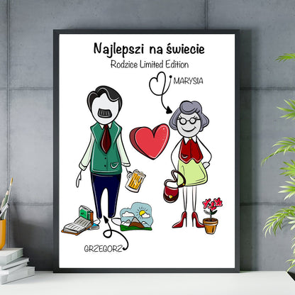 Najlepsi na świecie - plakat, spersonalizowany prezent dla rodziców - idamell.com