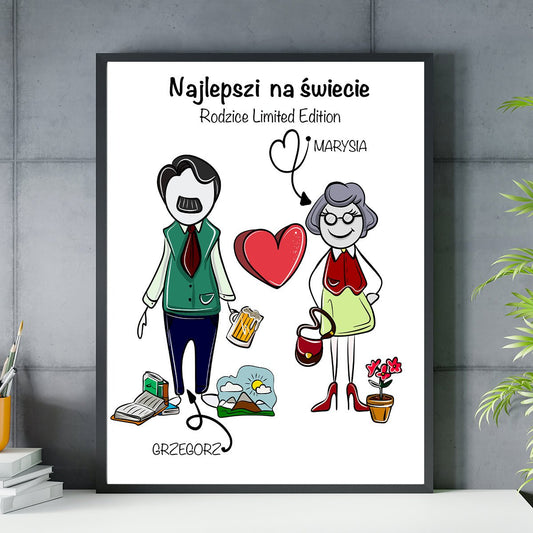 Najlepsi na świecie - plakat, spersonalizowany prezent dla rodziców - idamell.com
