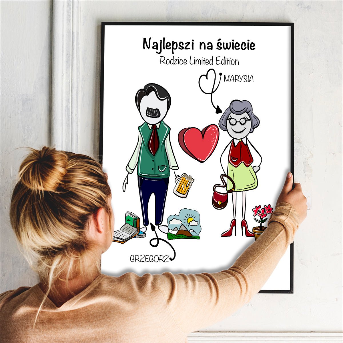 Najlepsi na świecie - plakat, spersonalizowany prezent dla rodziców - idamell.com