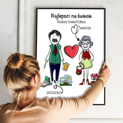Najlepsi na świecie - plakat, spersonalizowany prezent dla rodziców - idamell.com