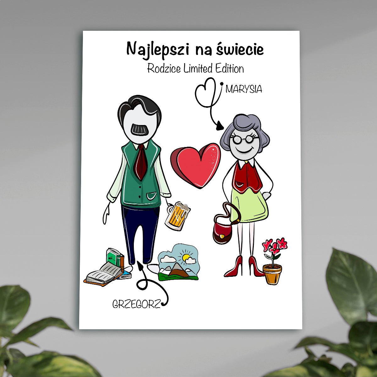 Najlepsi na świecie - plakat, spersonalizowany prezent dla rodziców - idamell.com