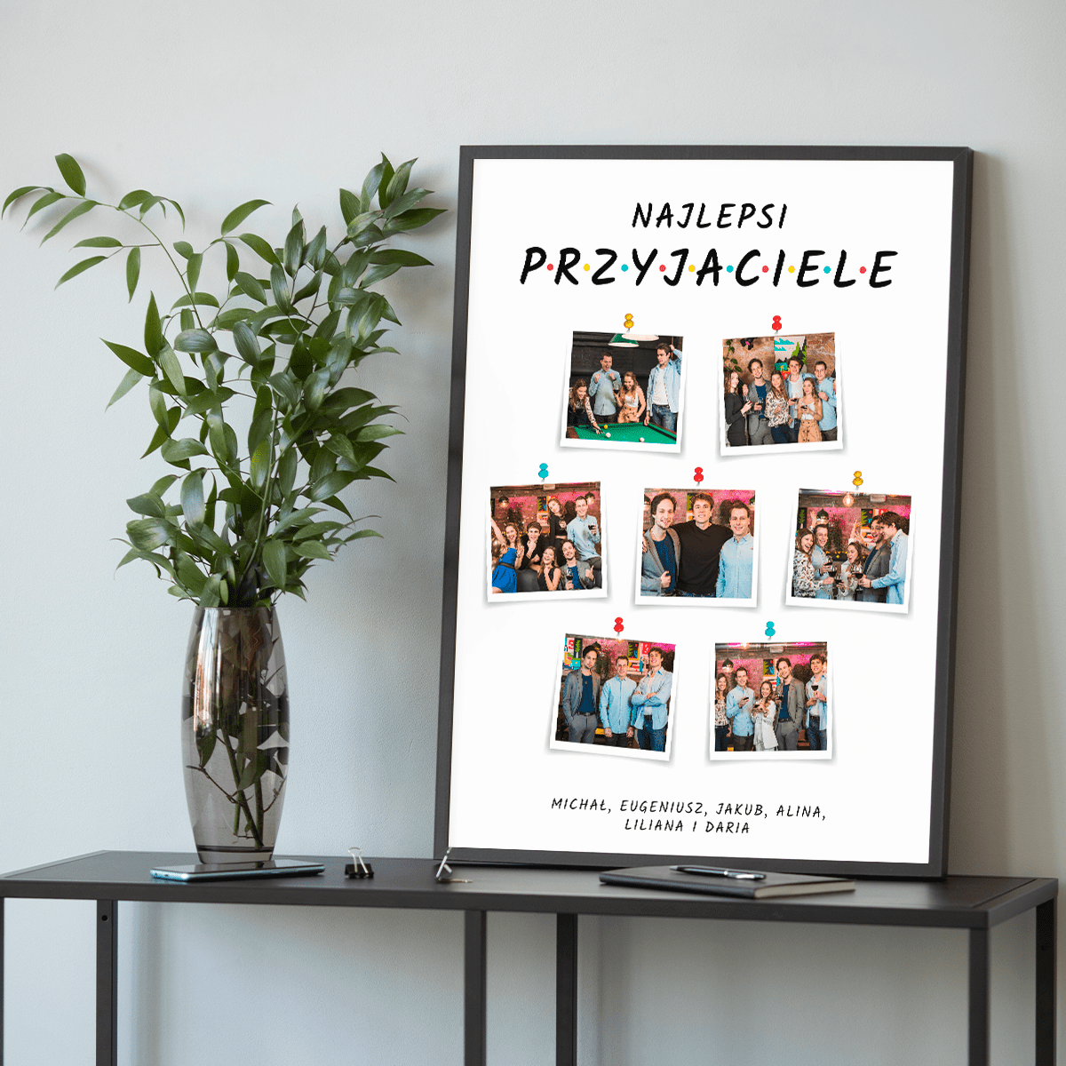 Najlepsi przyjaciele napis + zdjęcia - plakat, spersonalizowany prezent dla przyjaciela - idamell.com