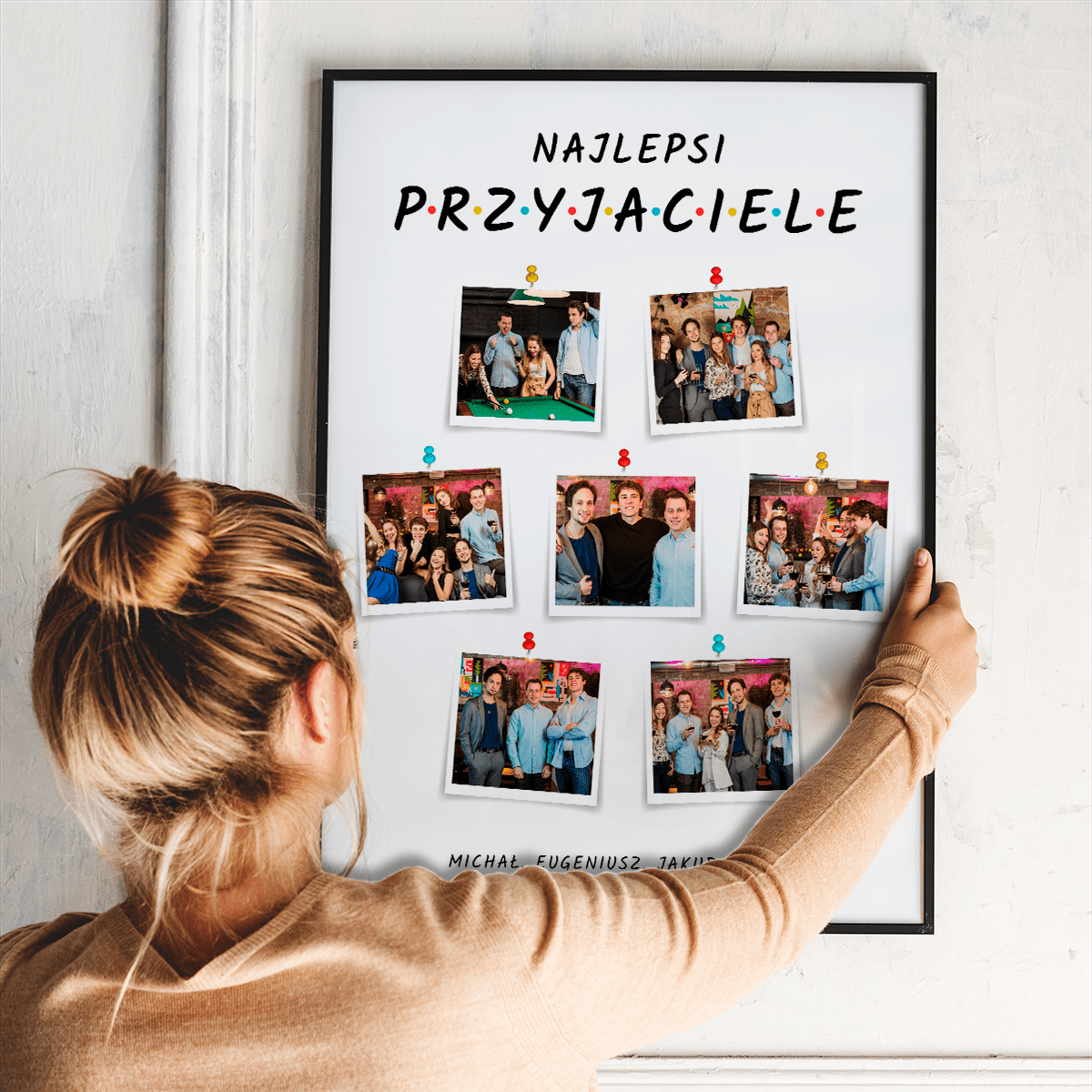 Najlepsi przyjaciele napis + zdjęcia - plakat, spersonalizowany prezent dla przyjaciela - idamell.com