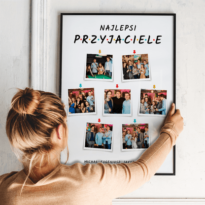 Najlepsi przyjaciele napis + zdjęcia - plakat, spersonalizowany prezent dla przyjaciela - idamell.com