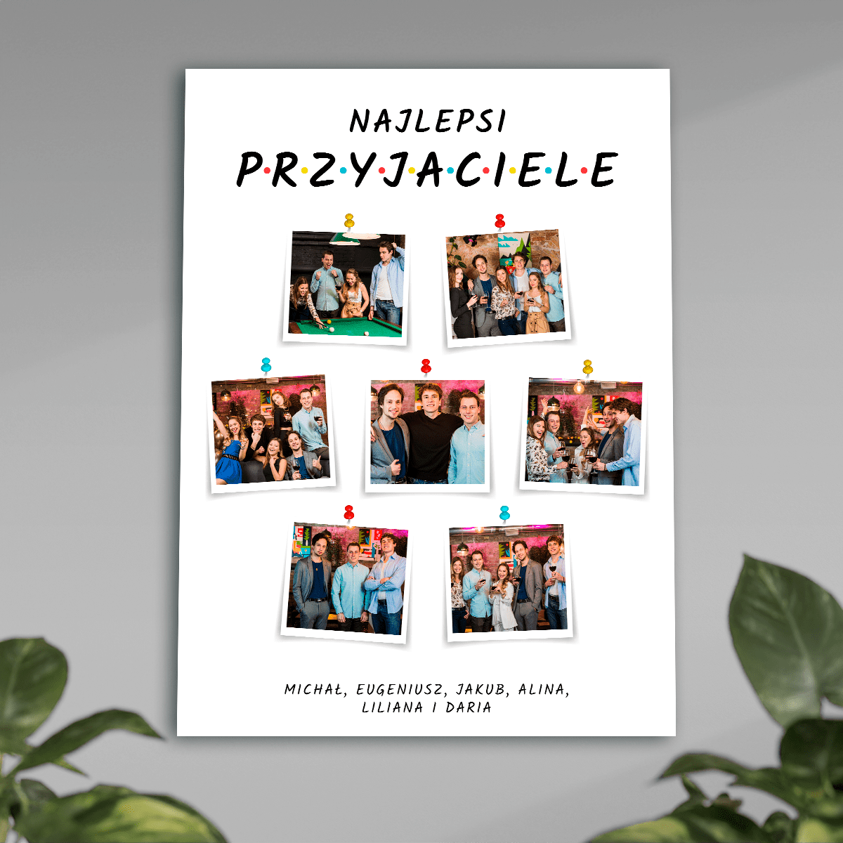 Najlepsi przyjaciele napis + zdjęcia - plakat, spersonalizowany prezent dla przyjaciela - idamell.com