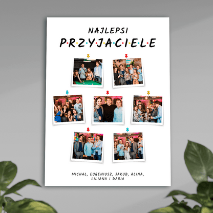 Najlepsi przyjaciele napis + zdjęcia - plakat, spersonalizowany prezent dla przyjaciela - idamell.com