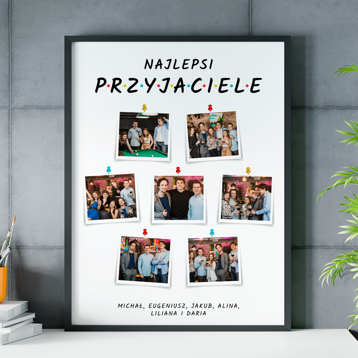Najlepsi przyjaciele napis + zdjęcia - plakat, spersonalizowany prezent dla przyjaciela - idamell.com