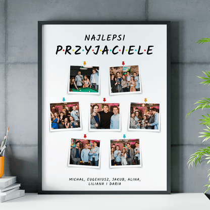 Najlepsi przyjaciele napis + zdjęcia - plakat, spersonalizowany prezent dla przyjaciela - idamell.com