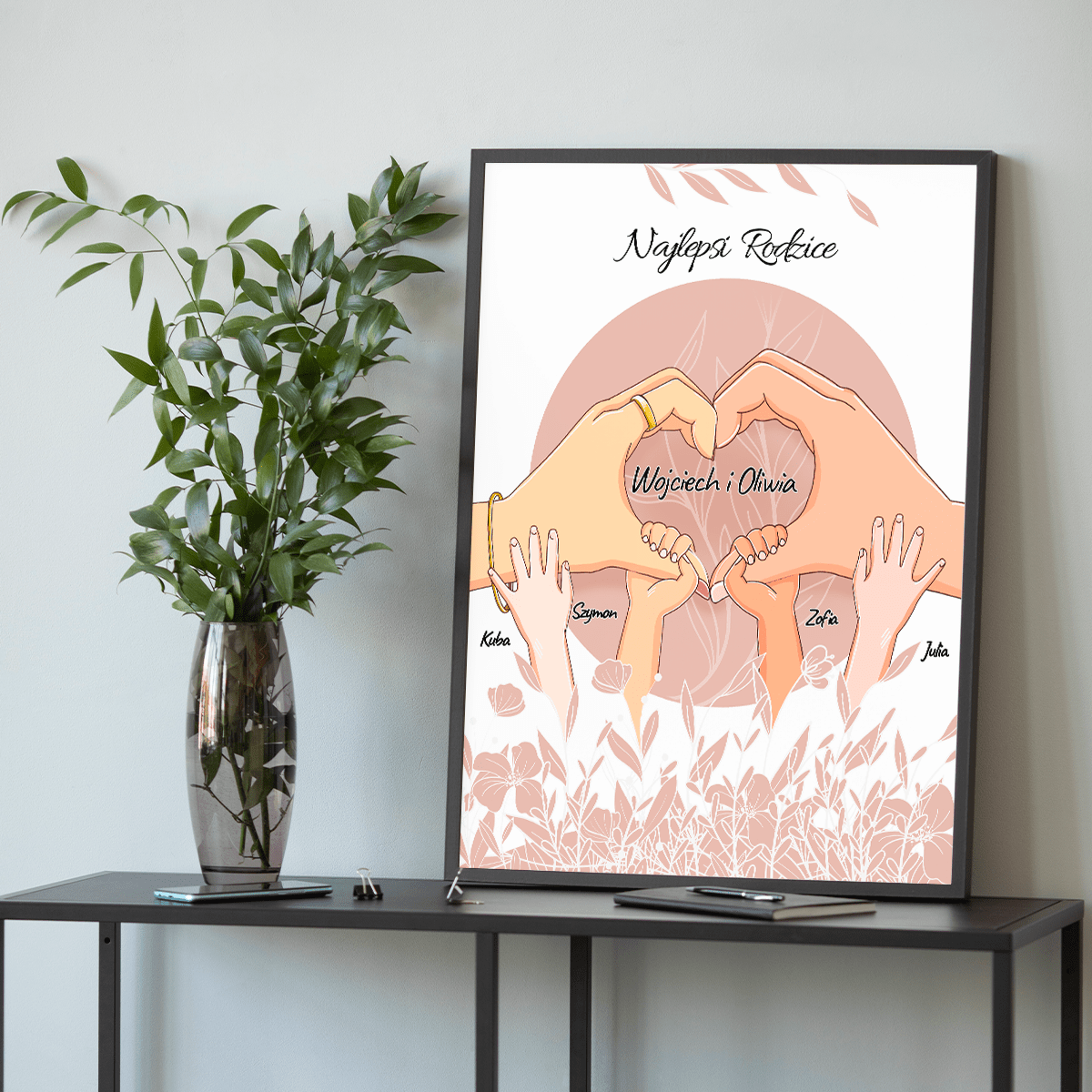 Najlepsi rodzice Clipart - plakat, spersonalizowany prezent dla rodziców - idamell.com