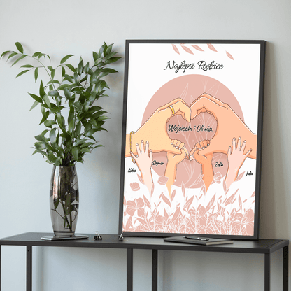 Najlepsi rodzice Clipart - plakat, spersonalizowany prezent dla rodziców - idamell.com